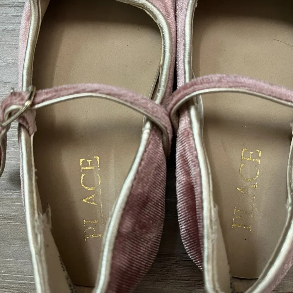 The Children's Place Pink Mary Jane Flat Kids Shoes with Bow Toddler Girls Sz 5